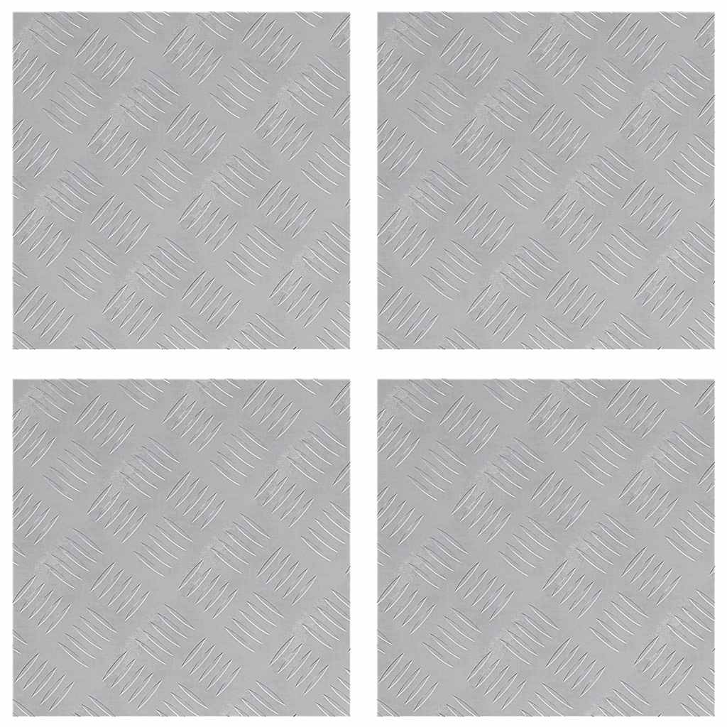 Stepenica Četvrtasti 4 pcs Srebrno 40 x 40 cm Aluminij