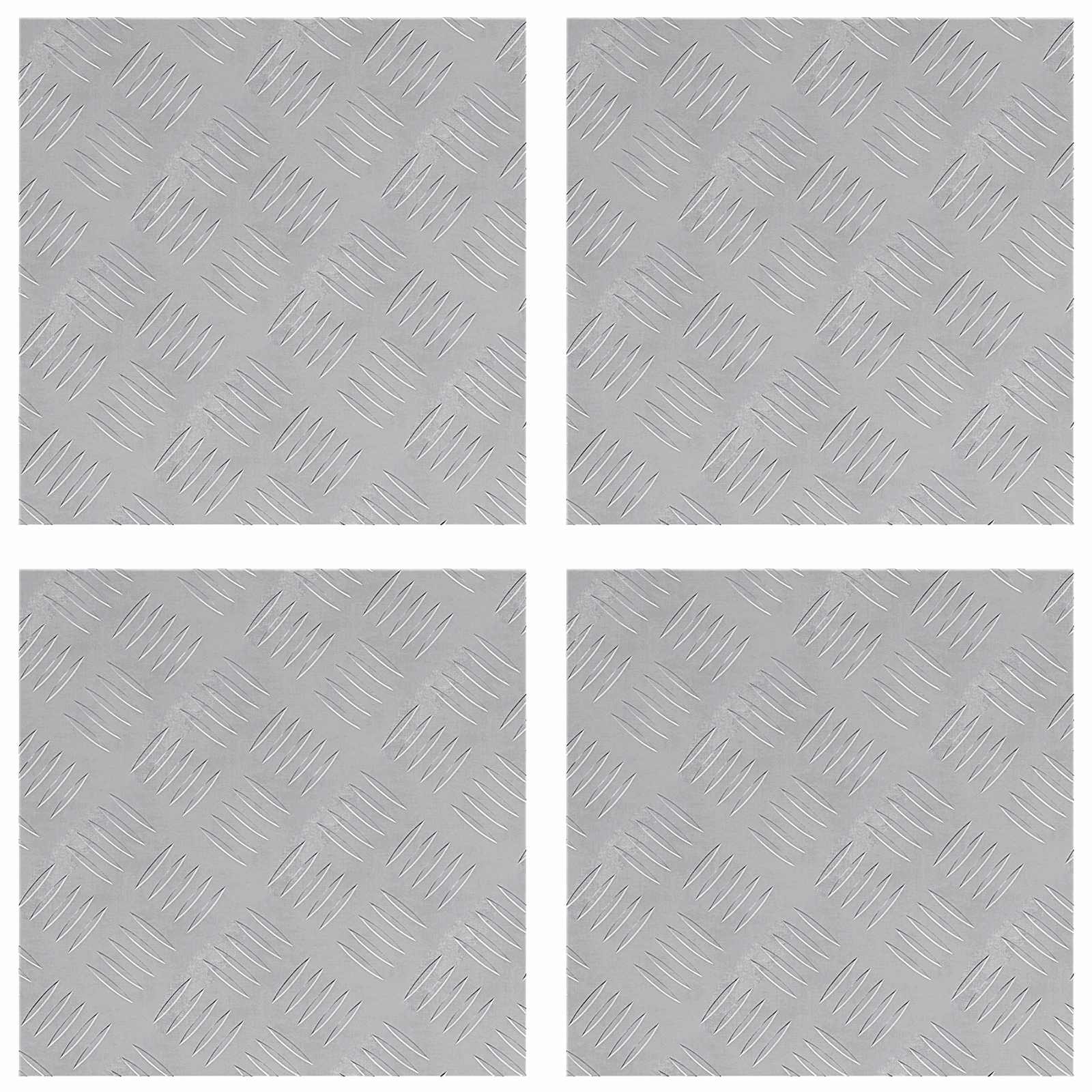 Stepenica Četvrtasti 4 pcs Srebrno 40 x 40 cm Aluminij