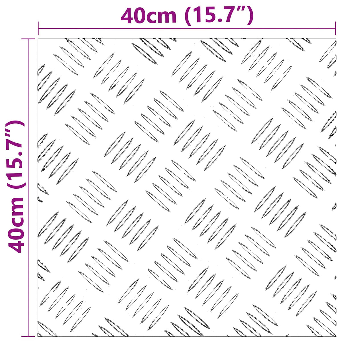 Stepenica Četvrtasti 4 pcs Srebrno 40 x 40 cm Aluminij