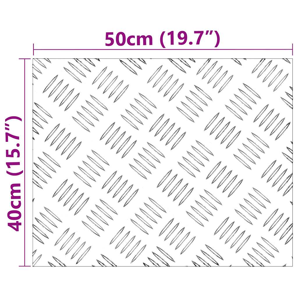 Stepenica Pravokutni 2 pcs Srebrno 50 x 40 cm Aluminij