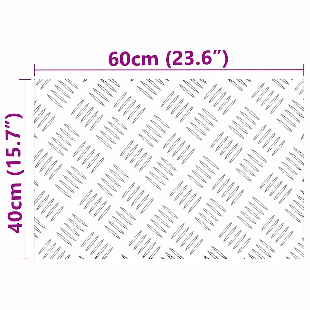Stepenica Pravokutni 2 pcs Srebrno 60 x 40 cm Aluminij
