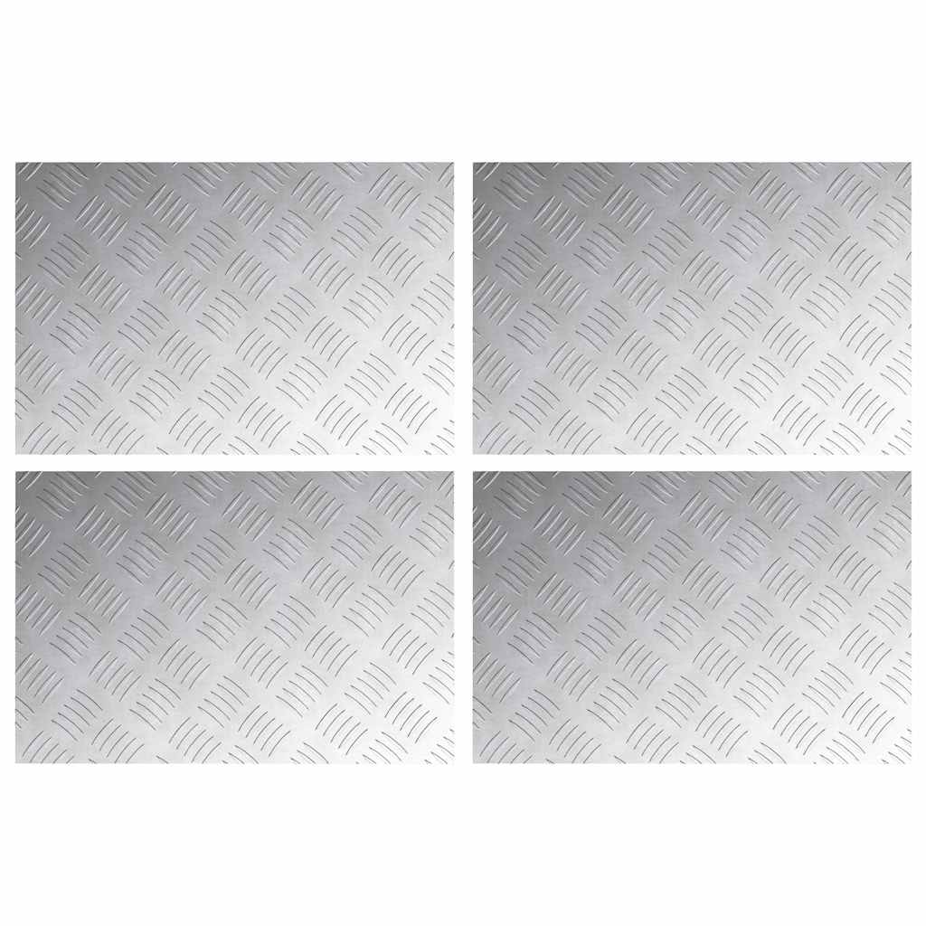 Stepenica Pravokutni 4 pcs Srebrno 60 x 40 cm Aluminij