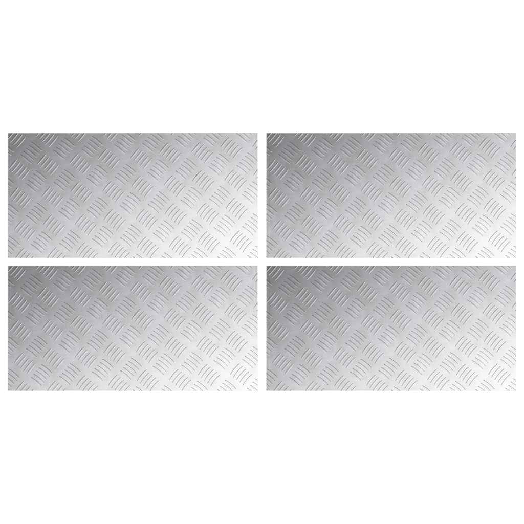 Stepenica Pravokutni 4 pcs Srebrno 80 x 40 cm Aluminij