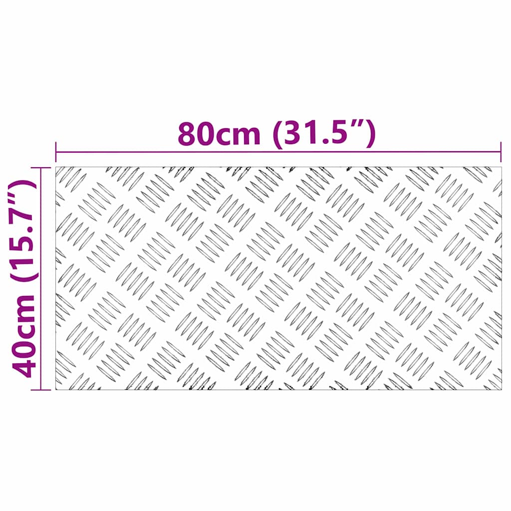 Stepenica Pravokutni 4 pcs Srebrno 80 x 40 cm Aluminij