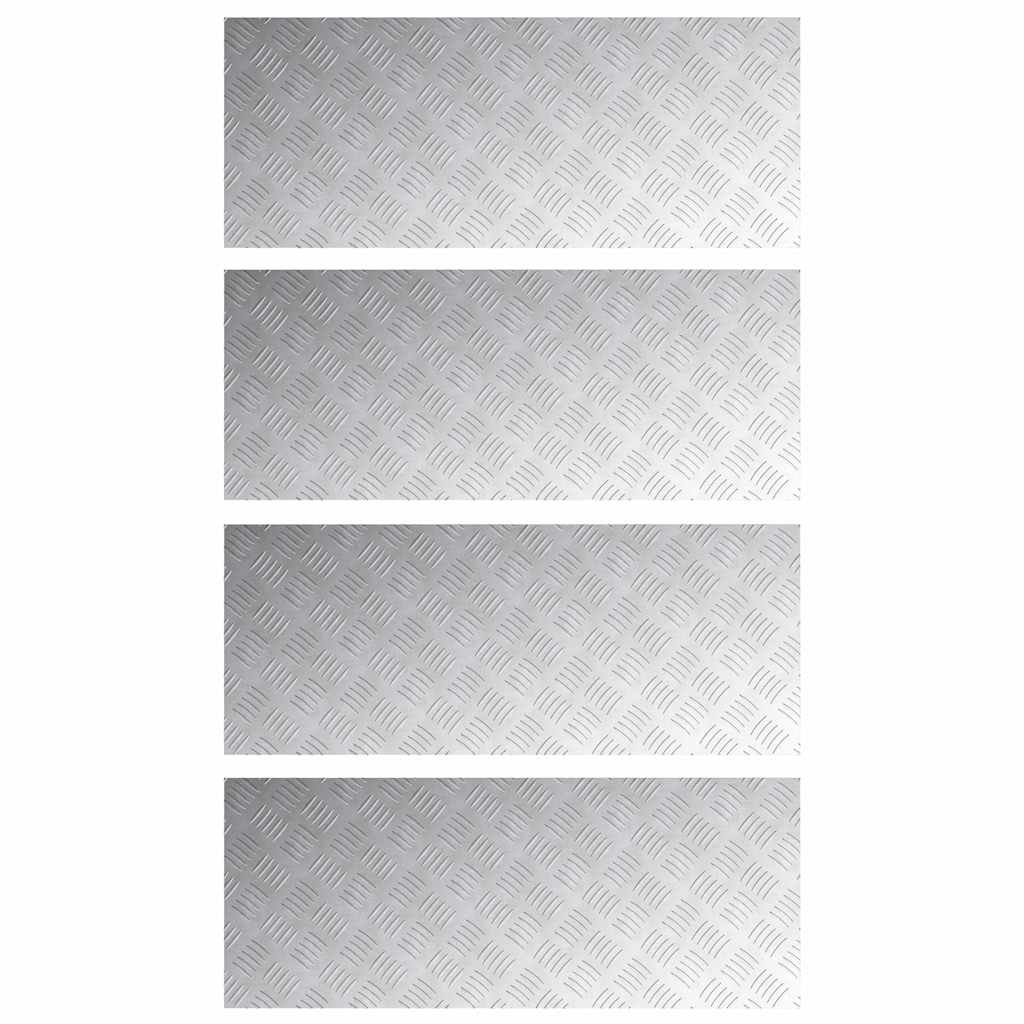 Stepenica Pravokutni 4 pcs Srebrno 100 x 40 cm Aluminij