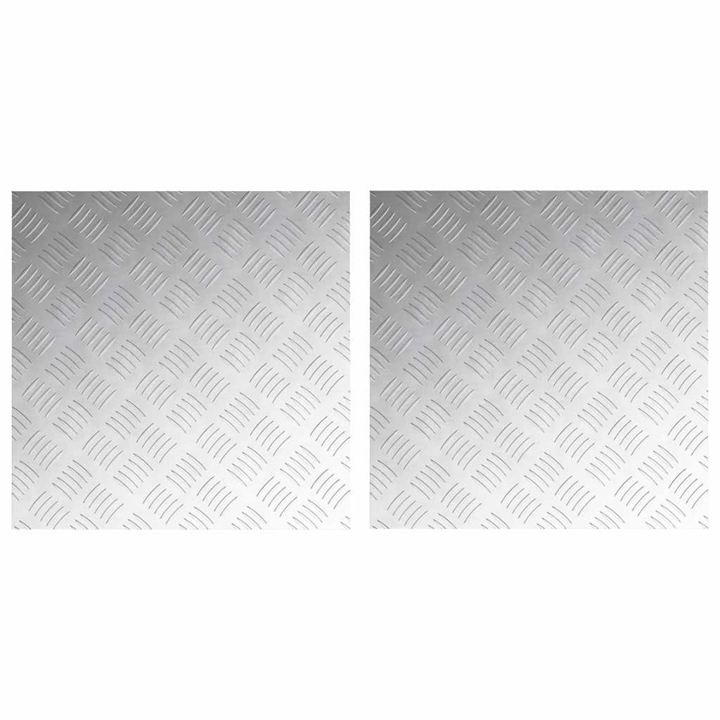 Stepenica Četvrtasti 2 pcs Srebrno 50 x 50 cm Aluminij