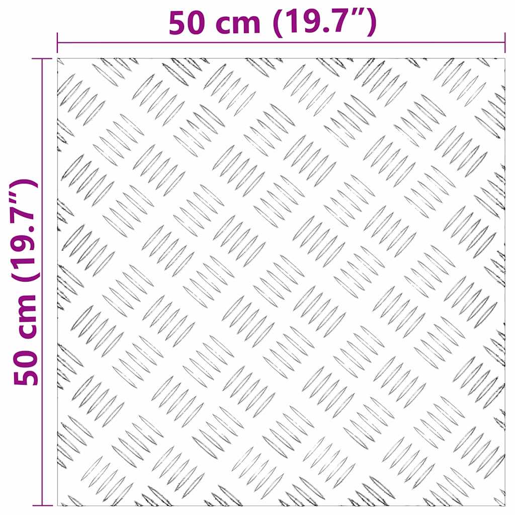 Stepenica Četvrtasti 4 pcs Srebrno 50 x 50 cm Aluminij