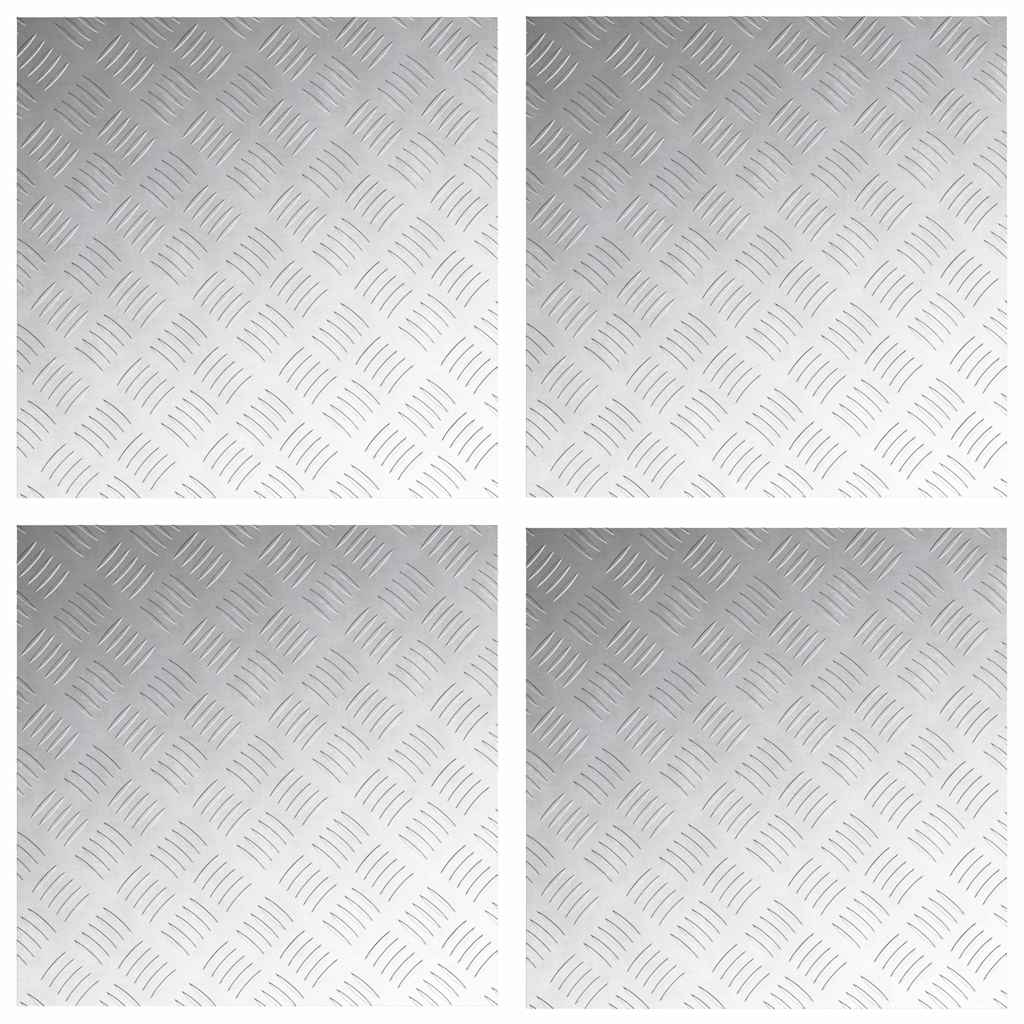 Stepenica Četvrtasti 4 pcs Srebrno 50 x 50 cm Aluminij