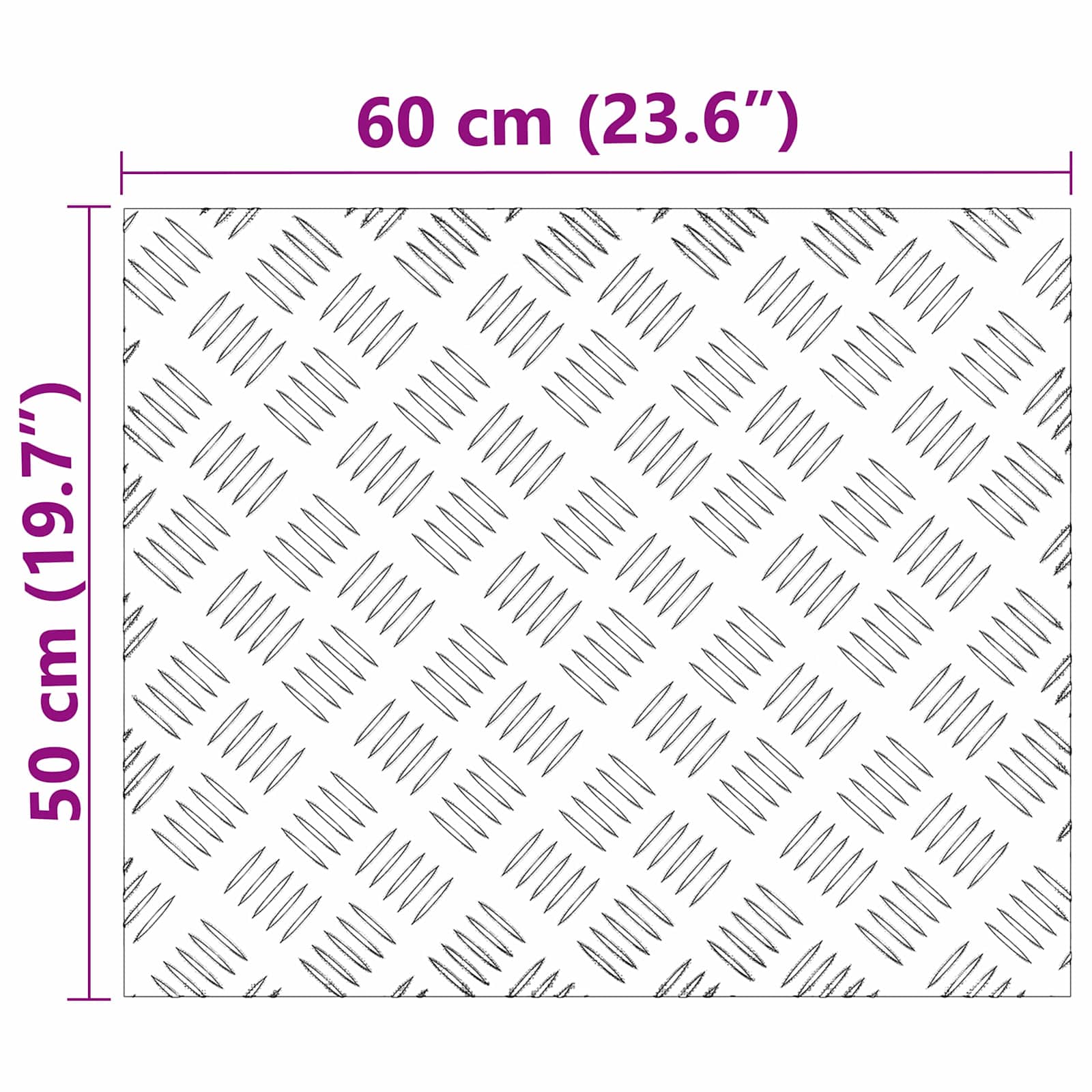 Stepenica Pravokutni 4 pcs Srebrno 60 x 50 cm Aluminij