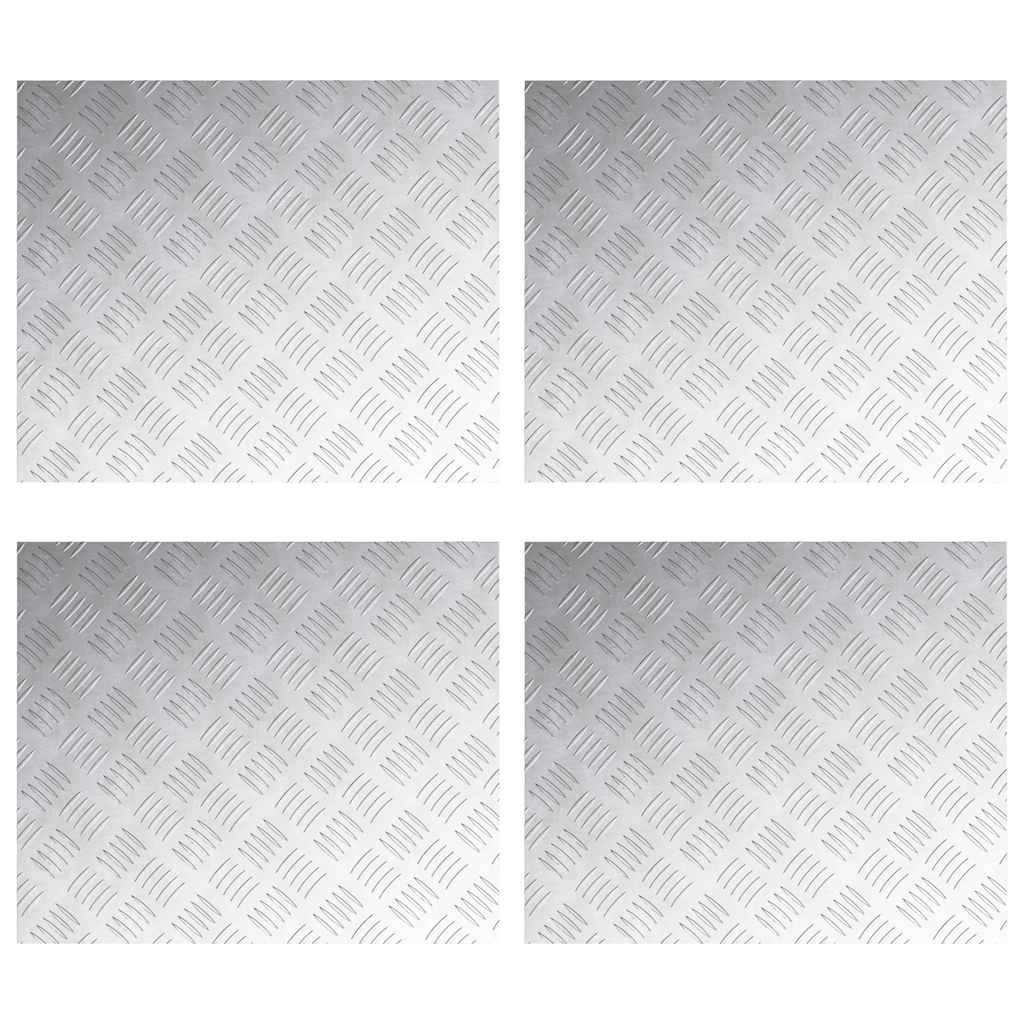 Stepenica Pravokutni 4 pcs Srebrno 60 x 50 cm Aluminij