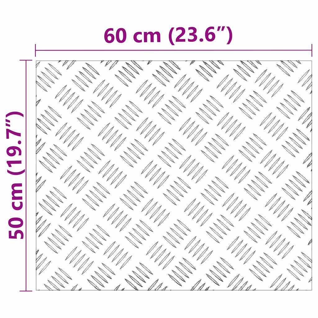 Stepenica Pravokutni 4 pcs Srebrno 60 x 50 cm Aluminij