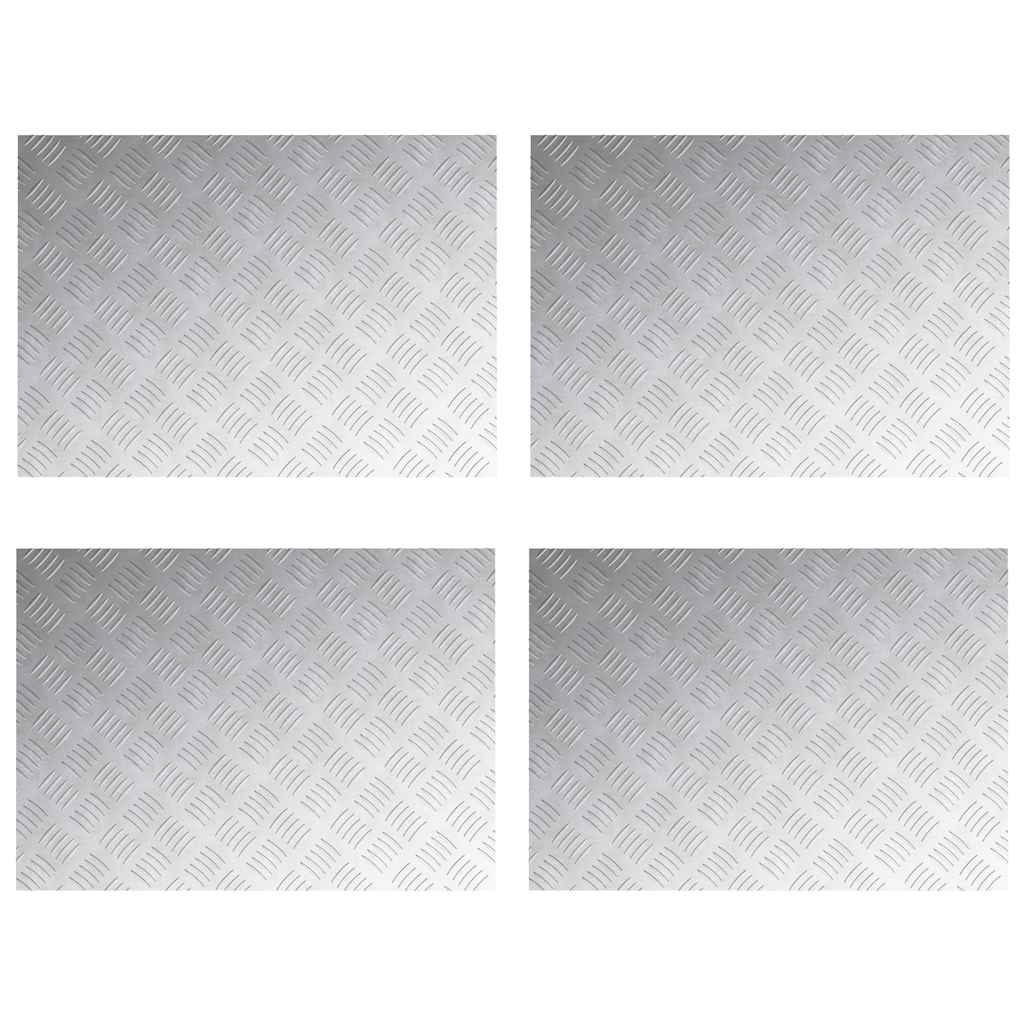 Stepenica Pravokutni 4 pcs Srebrno 70 x 50 cm Aluminij