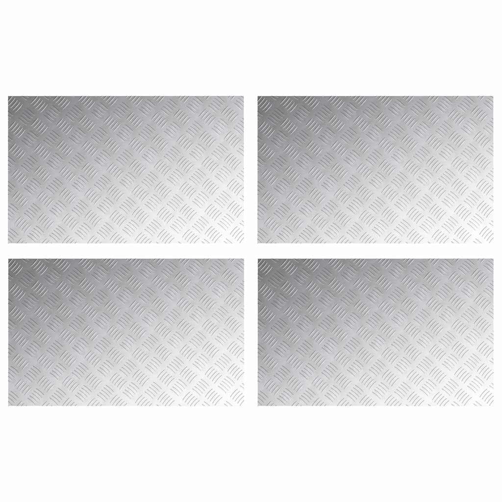 Stepenica Pravokutni 4 pcs Srebrno 80 x 50 cm Aluminij