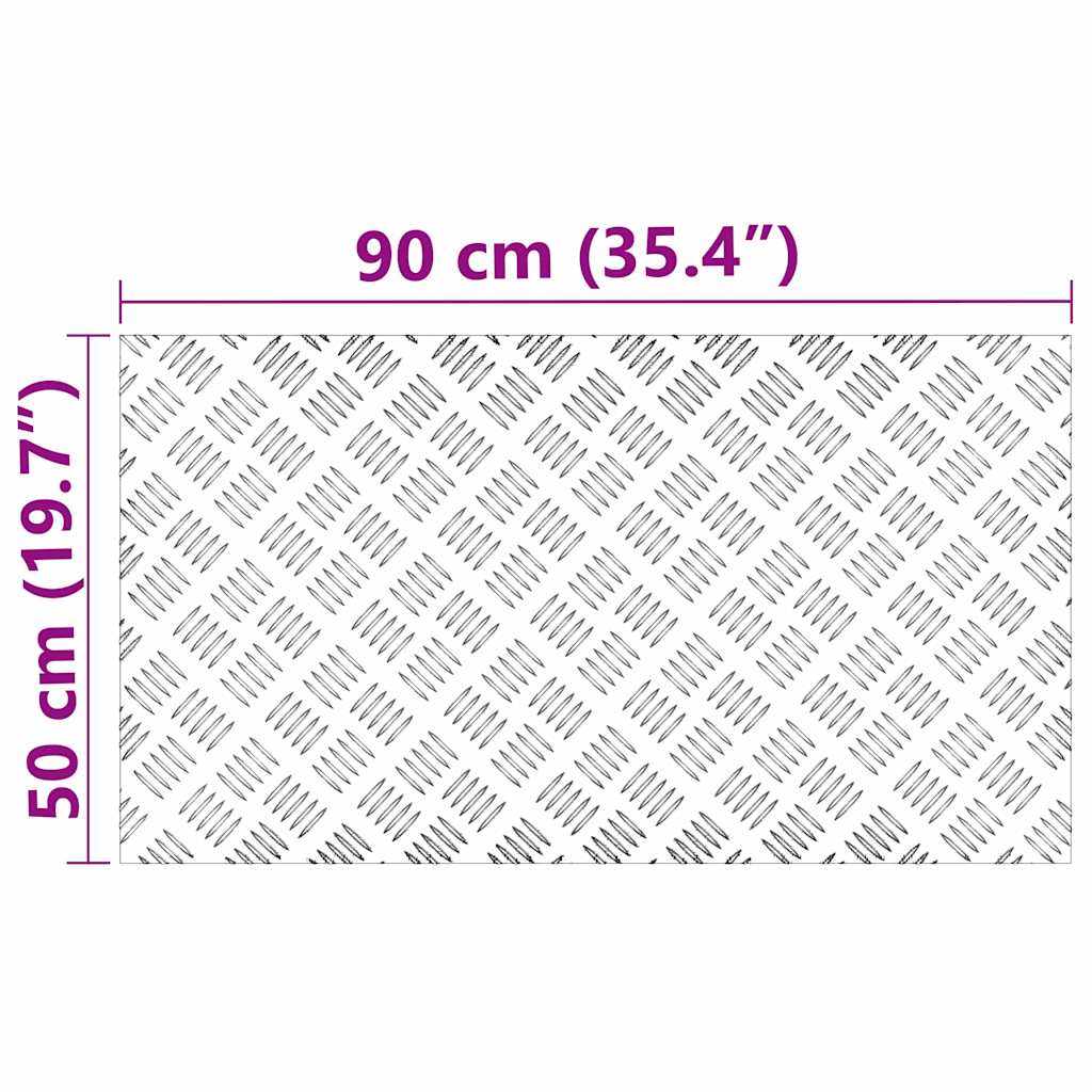 Stepenica Pravokutni 4 pcs Srebrno 90 x 50 cm Aluminij