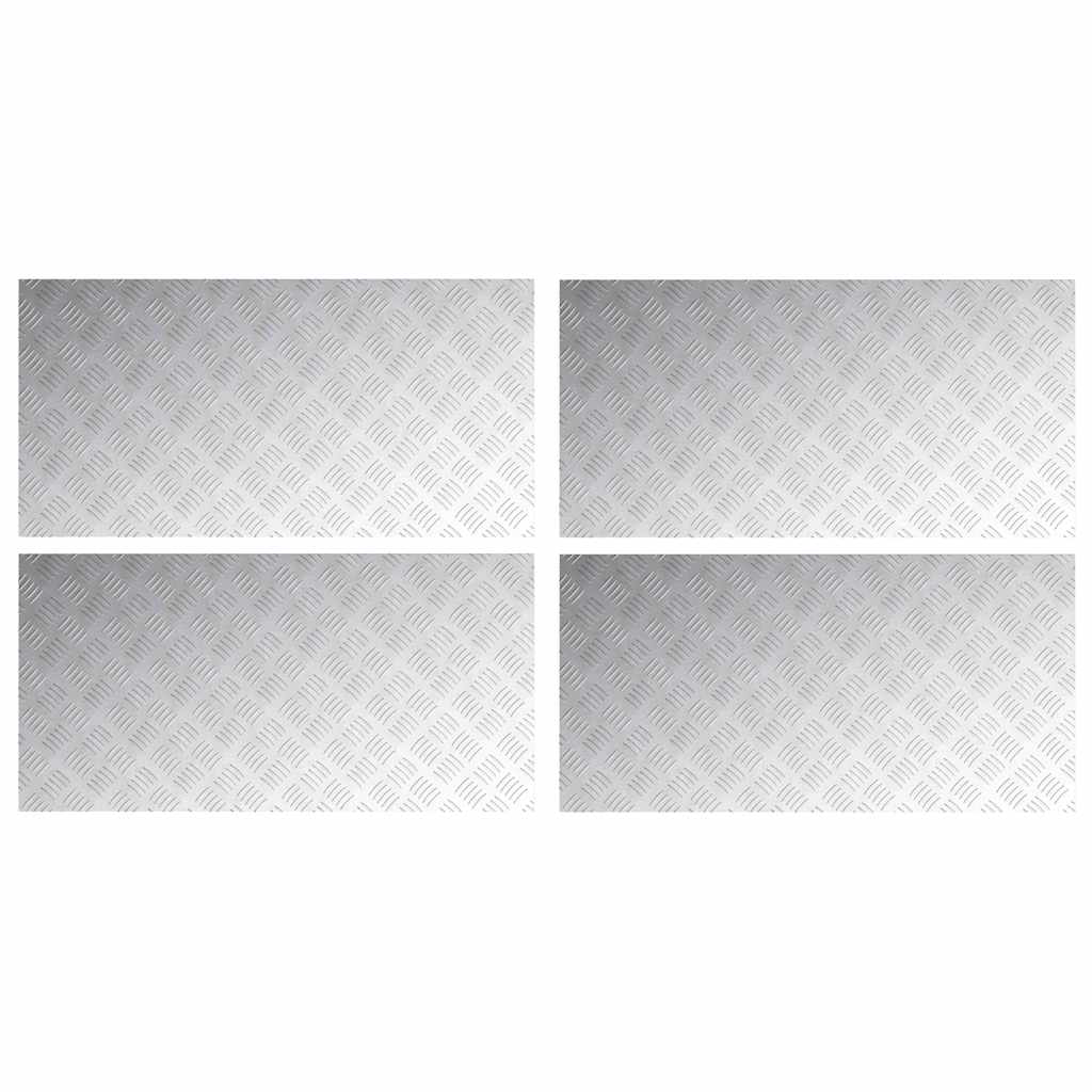 Stepenica Pravokutni 4 pcs Srebrno 100 x 50 cm Aluminij