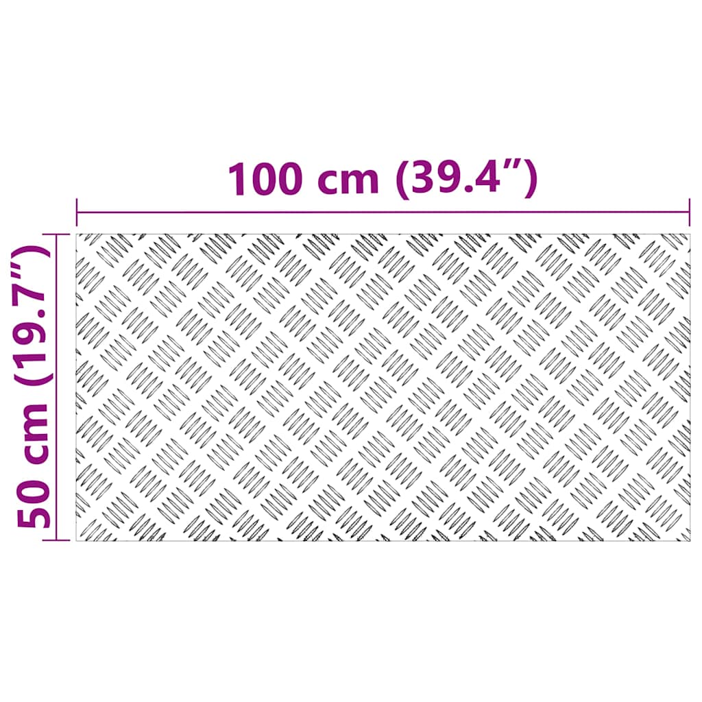 Stepenica Pravokutni 2 pcs Srebrno 100 x 50 cm Aluminij
