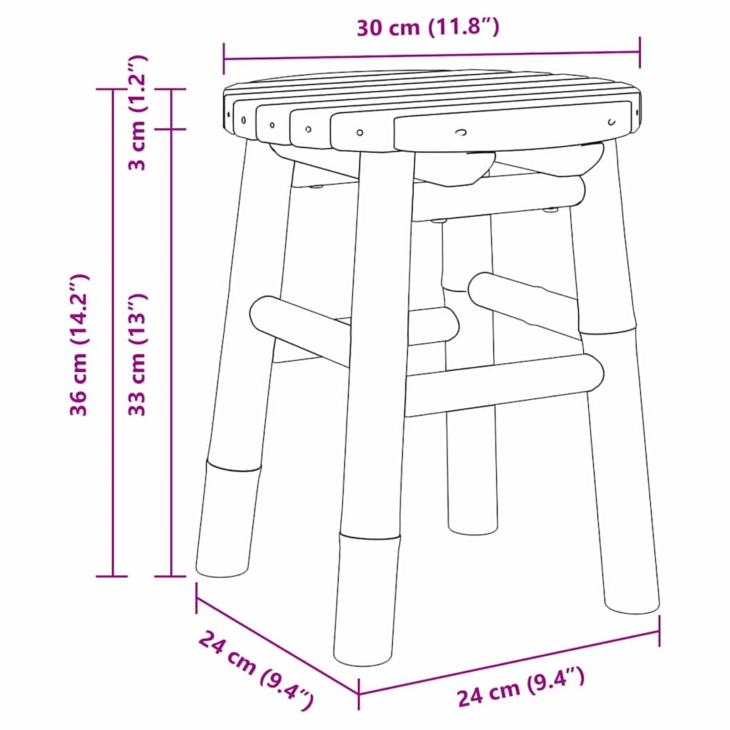 Stolica Prirodni bambus 30 x 30 x 36 cm bambus
