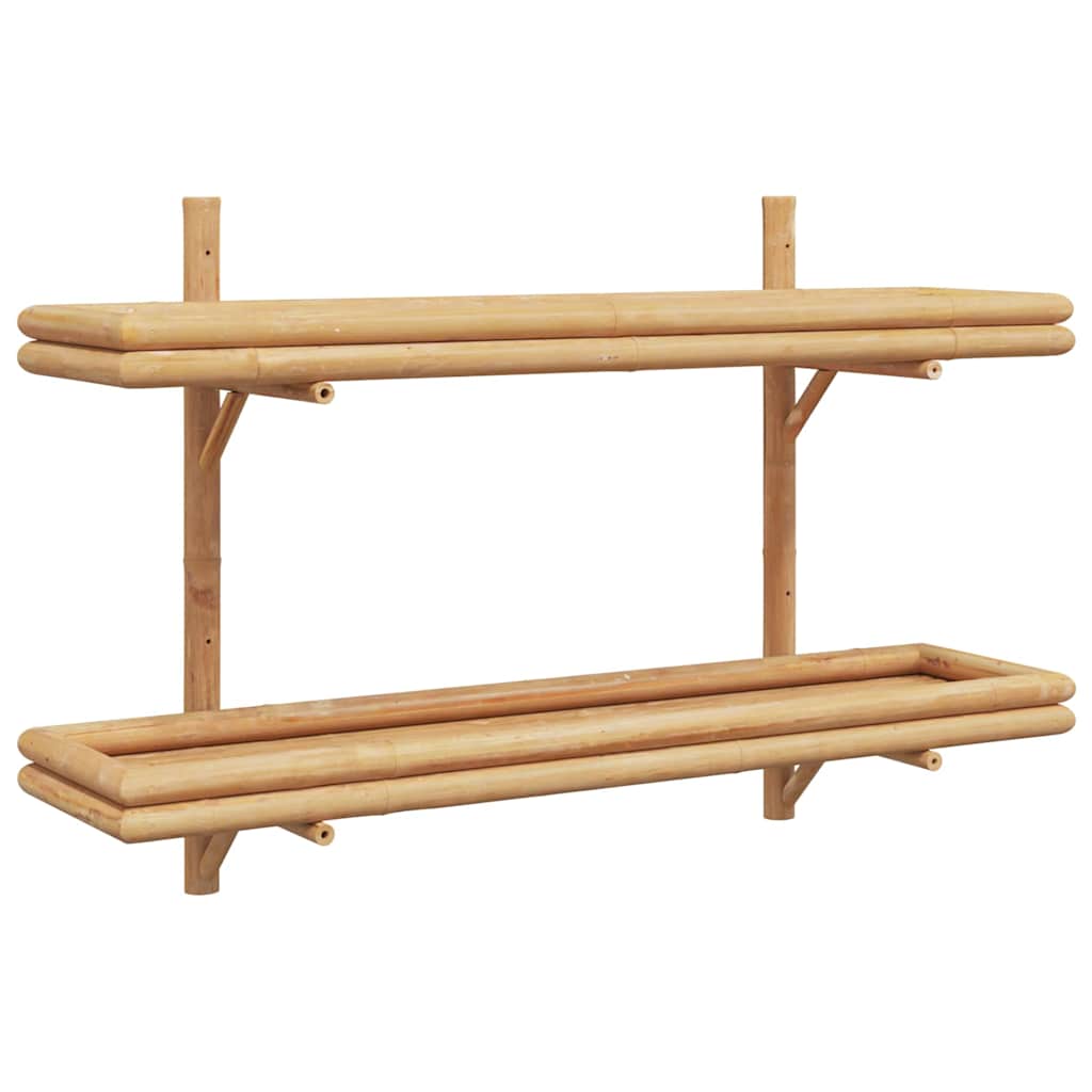 Polica na zidu s policom Zidne Smeđa 100 x 26 x 60 cm bambus