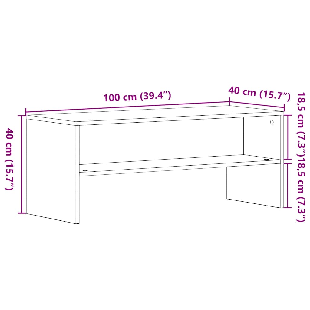 TV ormarić crni hrast 100x40x40 cm konstruirano drvo