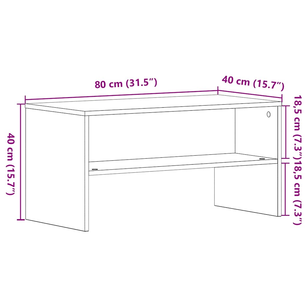 TV ormarić crni hrast 80x40x40 cm konstruirano drvo