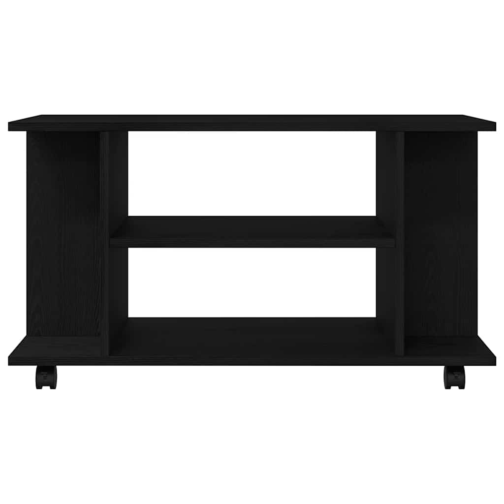 TV ormarić s kotačićima crni hrast 80x40x45 cm inženjerski drvo
