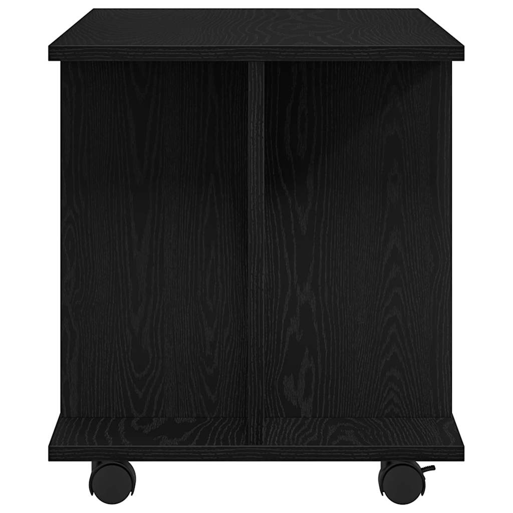 TV ormarić s kotačićima crni hrast 80x40x45 cm inženjerski drvo