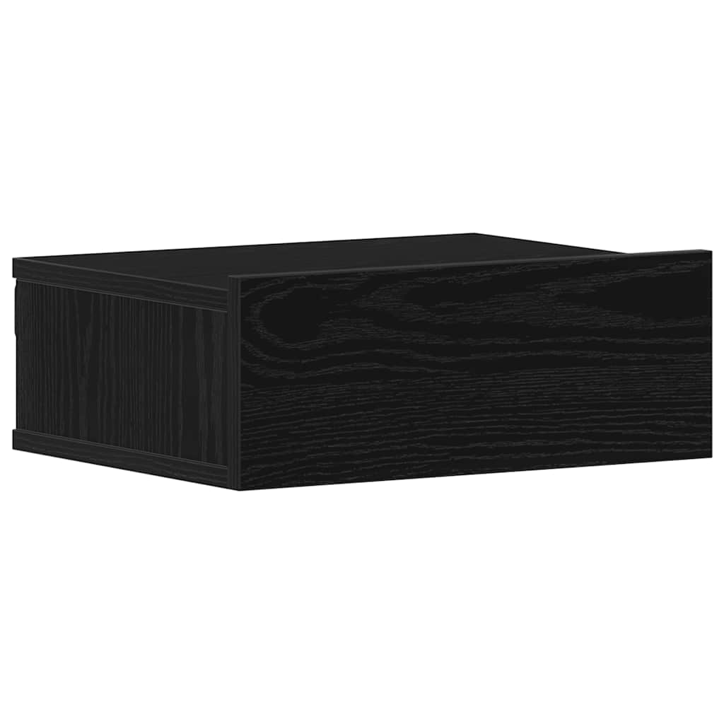 Plutajući noćni ormarić crni hrast 40x32x15 cm inženjerski drvo