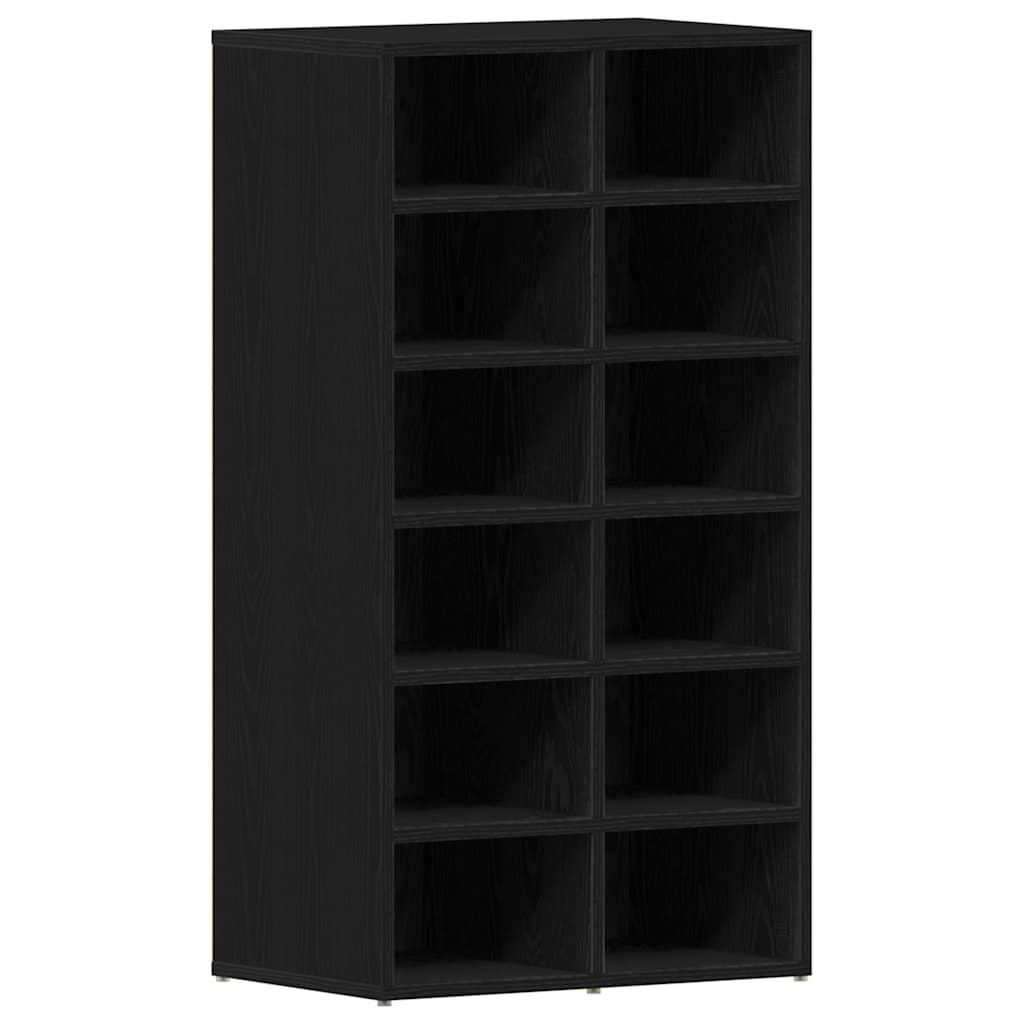 Stalak za cipele crni hrast 54x34x100,5 cm Konstruirano drvo
