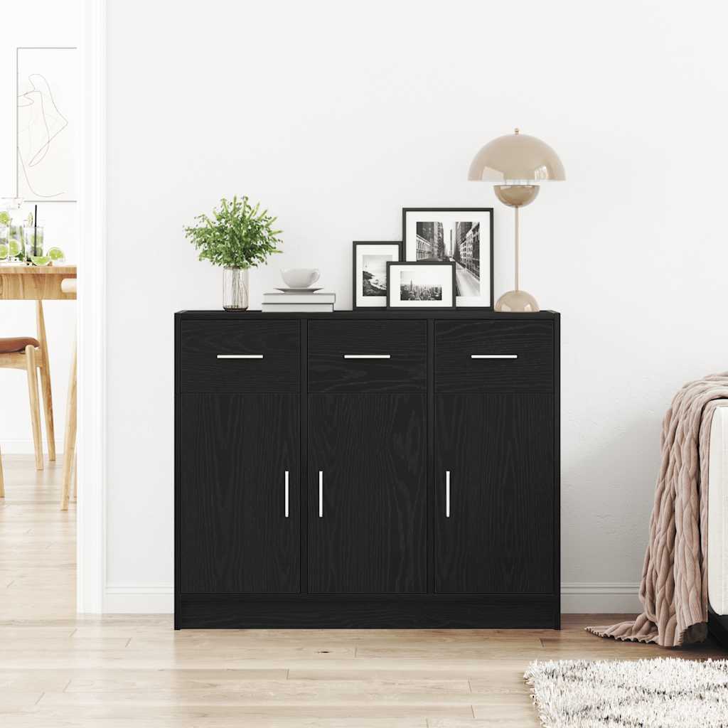 Komoda crni hrast 91x28x75 cm Inženirsko drvo