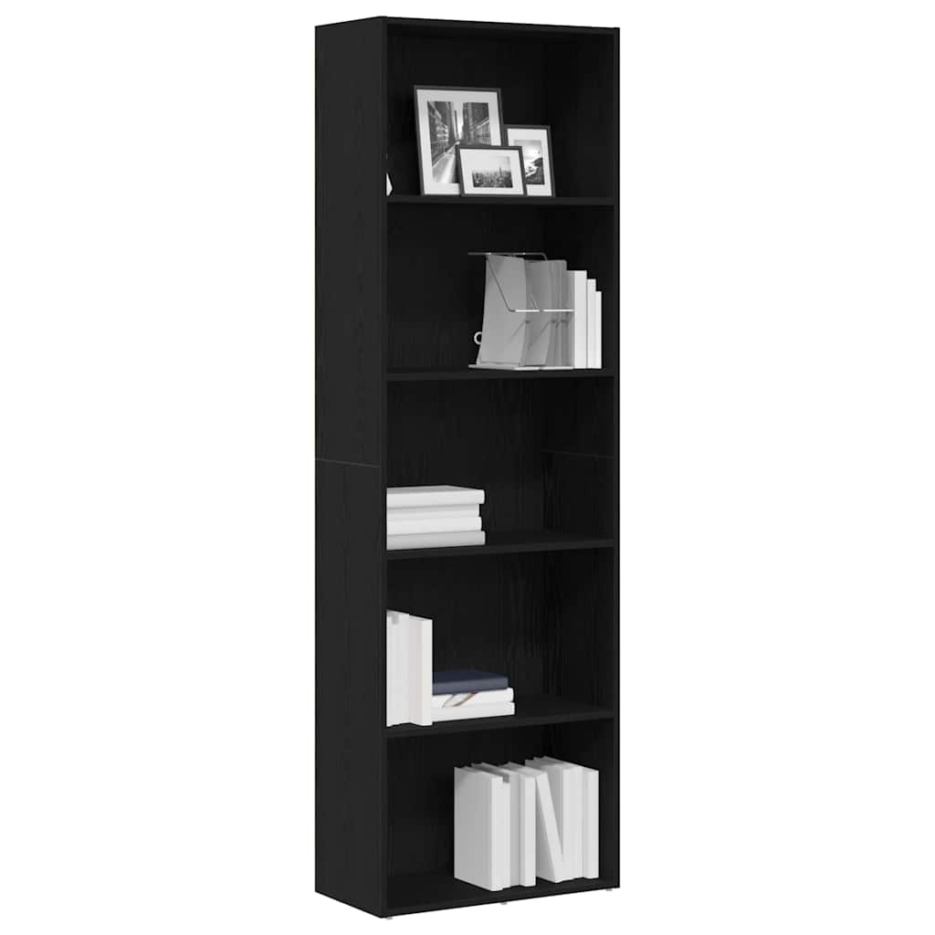 Polica za knjige crni hrast 60x30x189 cm konstruirano drvo