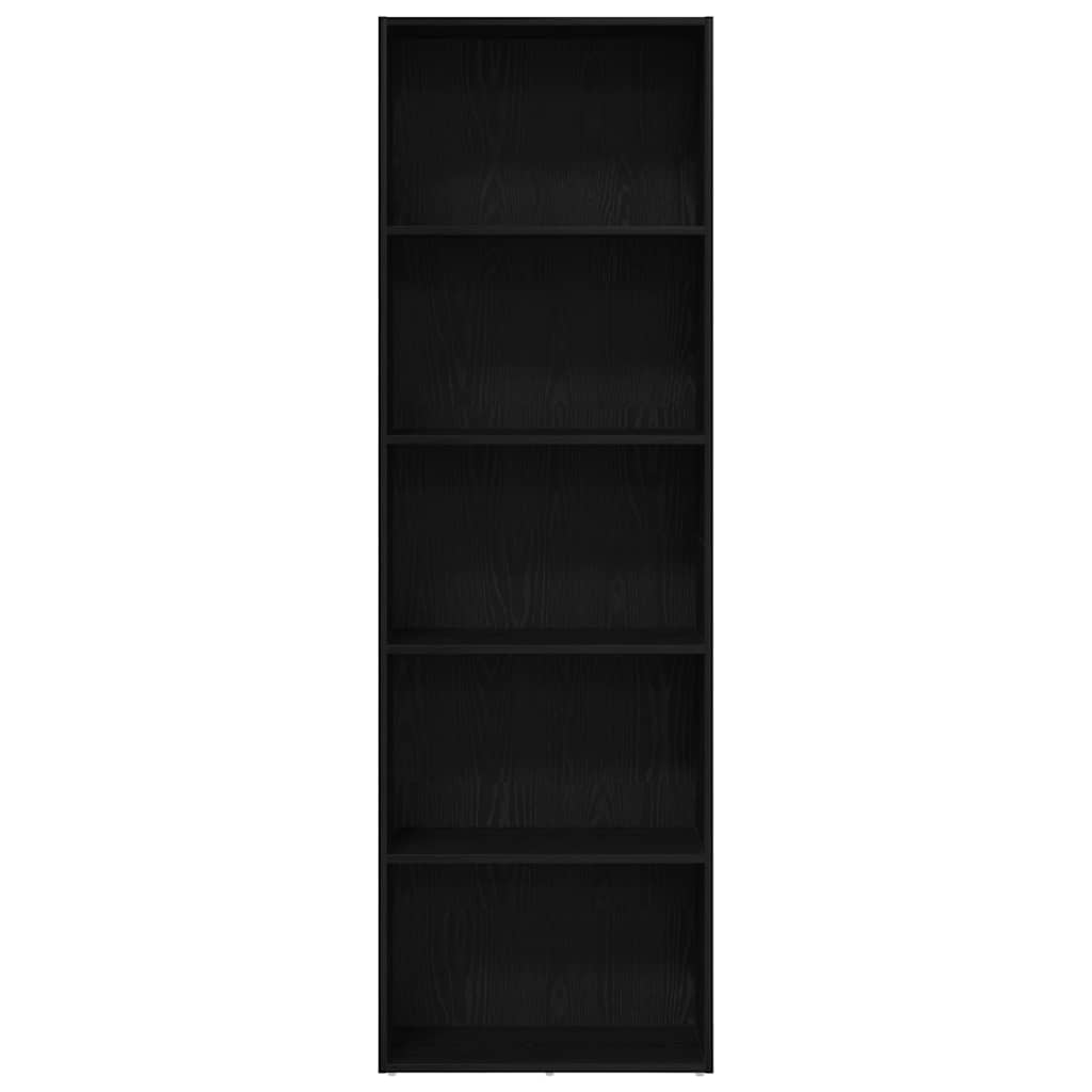 Polica za knjige crni hrast 60x30x189 cm konstruirano drvo