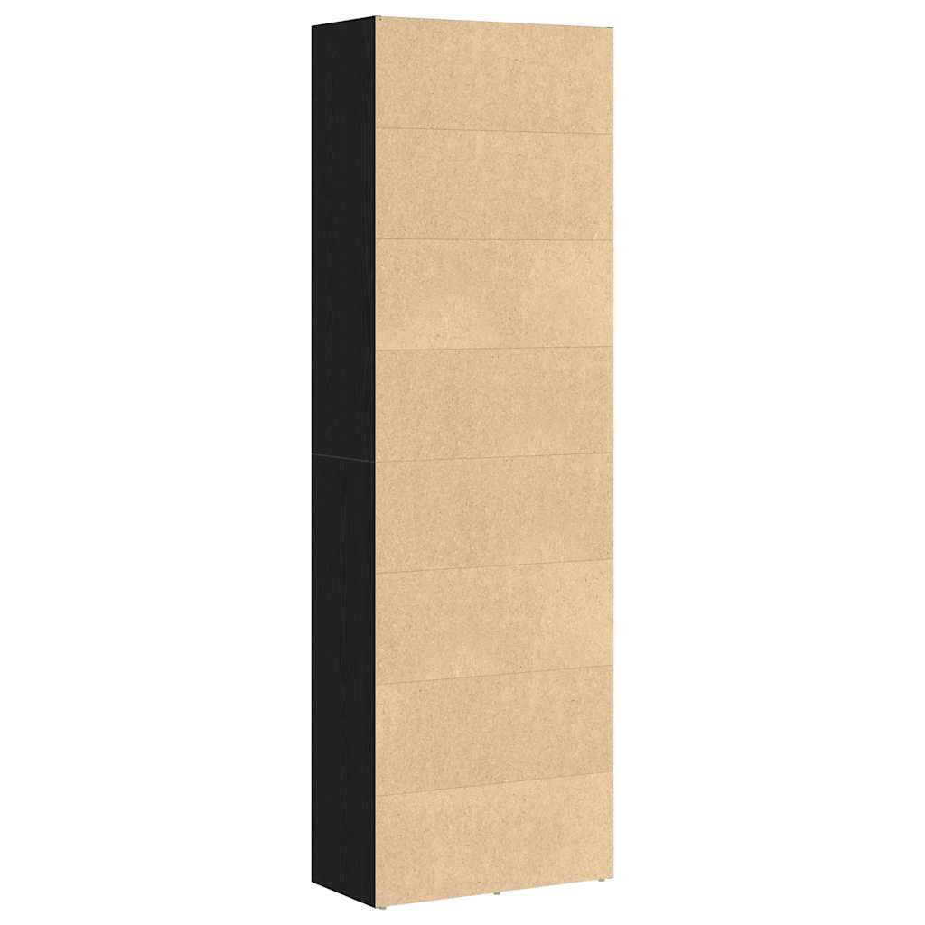 Polica za knjige crni hrast 60x30x189 cm konstruirano drvo