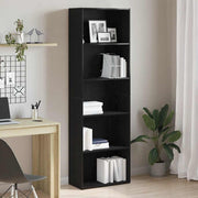 Polica za knjige crni hrast 60x30x189 cm konstruirano drvo