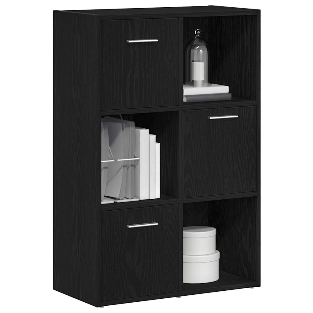 Ormar za knjige/Pregrada za sobu crni hrast 60,5 x 30 x 90 cm inženjerski drvo