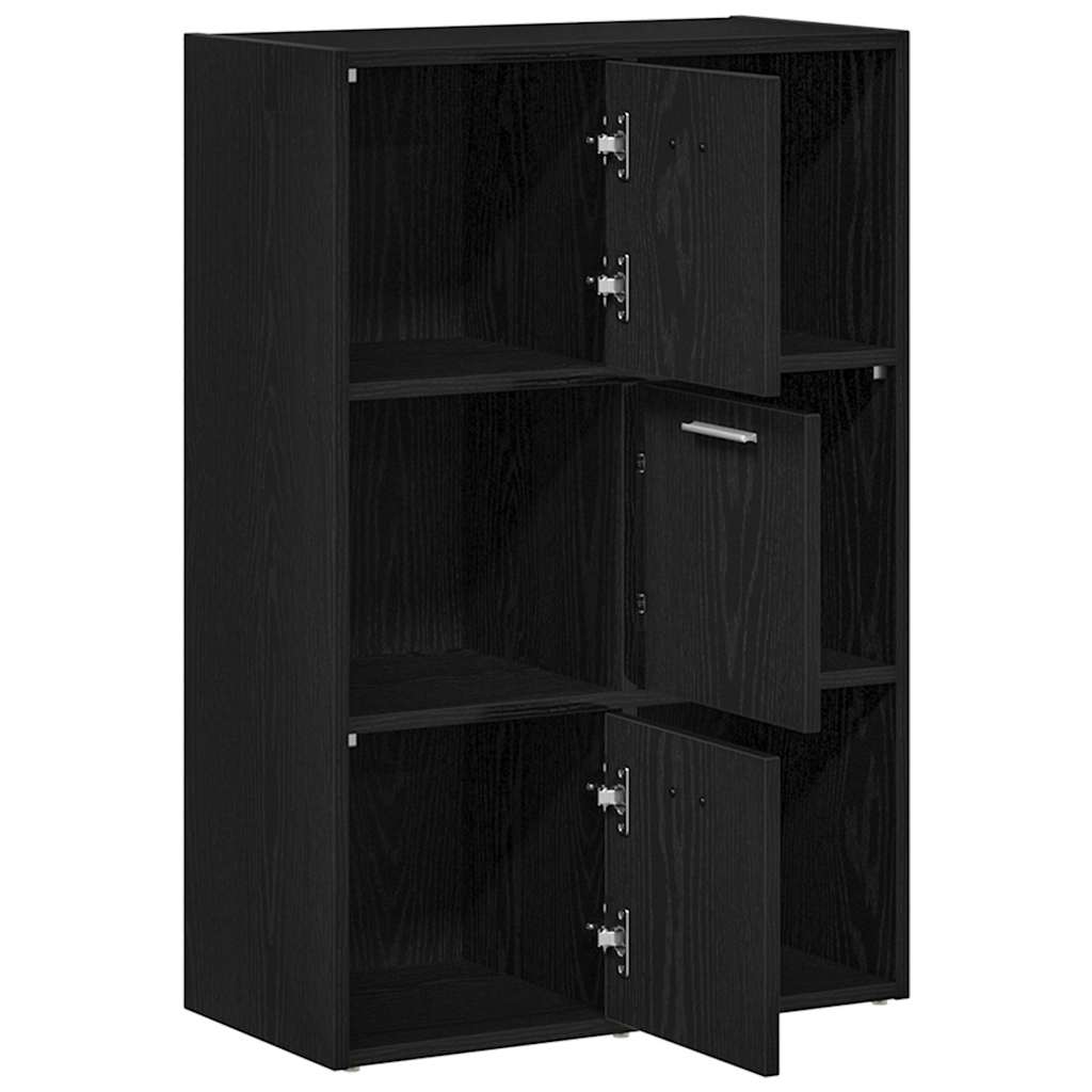 Ormar za knjige/Pregrada za sobu crni hrast 60,5 x 30 x 90 cm inženjerski drvo