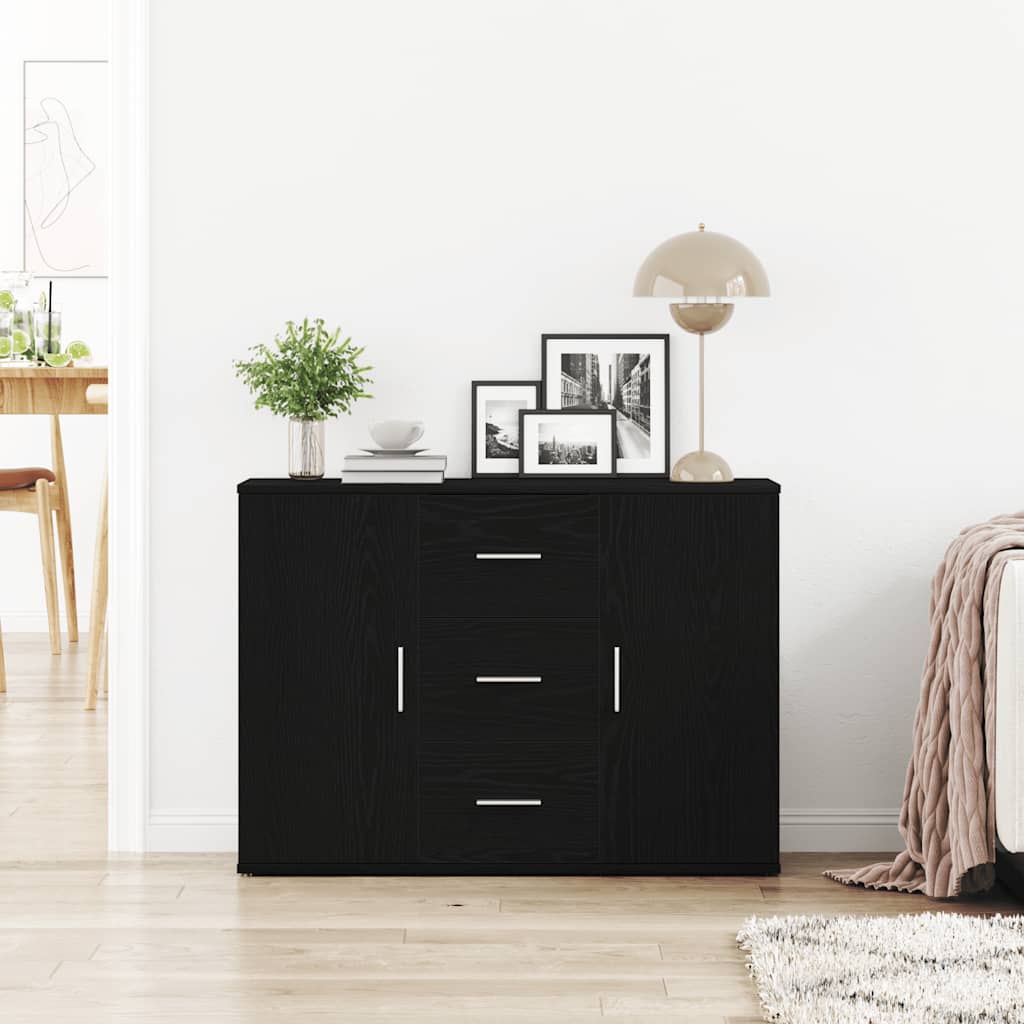 Komoda crni hrast 91x29,5x65 cm konstruirano drvo