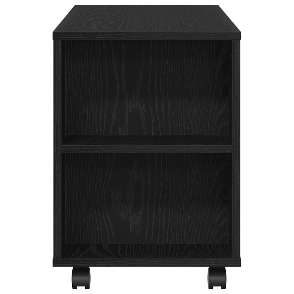 TV ormarić s kotačićima crni hrast 102x34,5x43 cm
