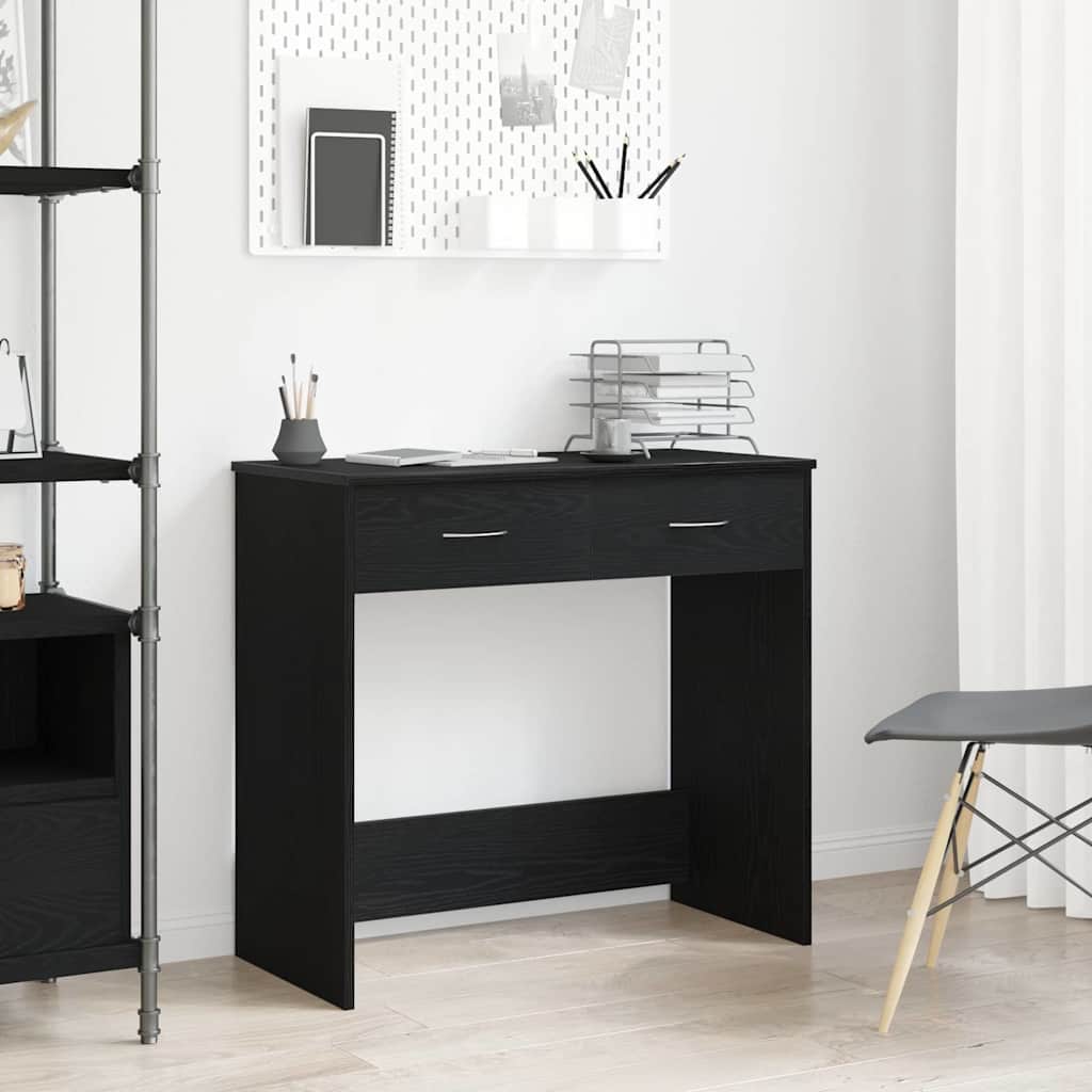 Stol s ladicama Crni hrast 80 x 40 x 75 cm Konstruirano drvo