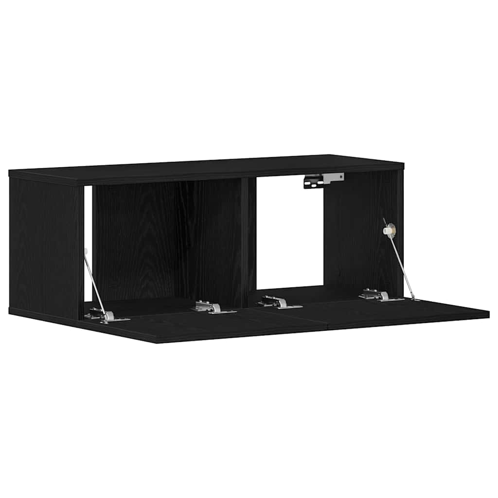 TV ormar Zidne Crni hrast 80 x 30 x 30 cm Konstruirano drvo
