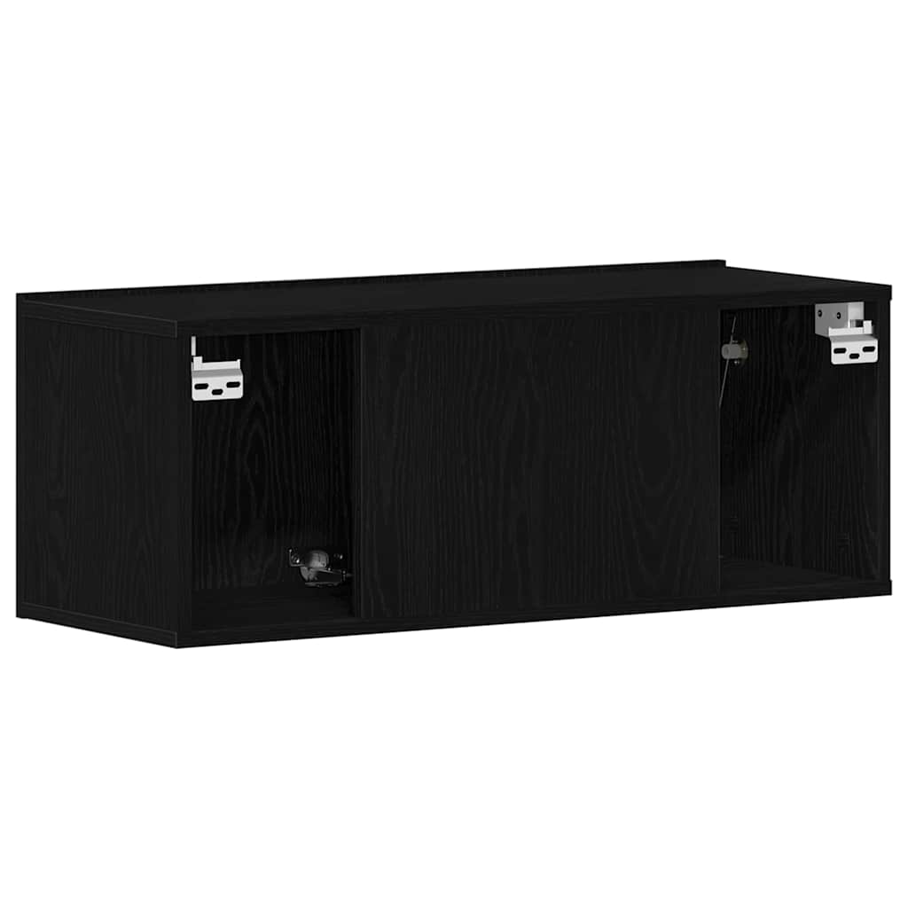 TV ormar Zidne Crni hrast 80 x 30 x 30 cm Konstruirano drvo