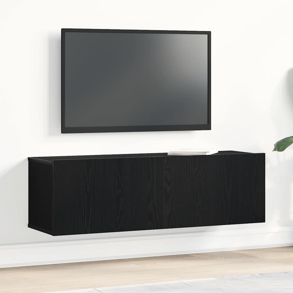 TV ormar Zidne Crni hrast 100 x 30 x 30 cm Konstruirano drvo