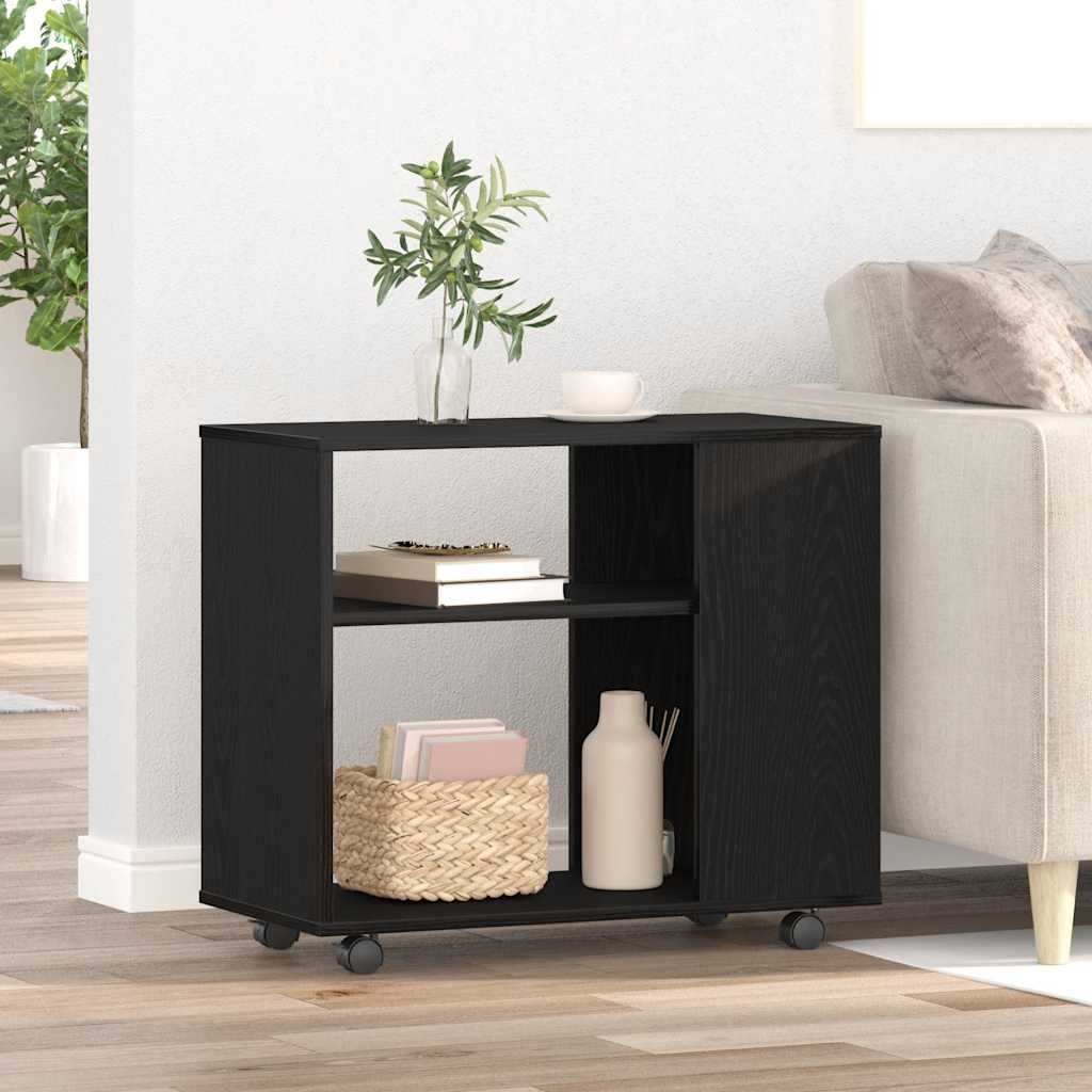 Pomoćni stolić crni hrast 70x35x60 cm inženjerski drvo