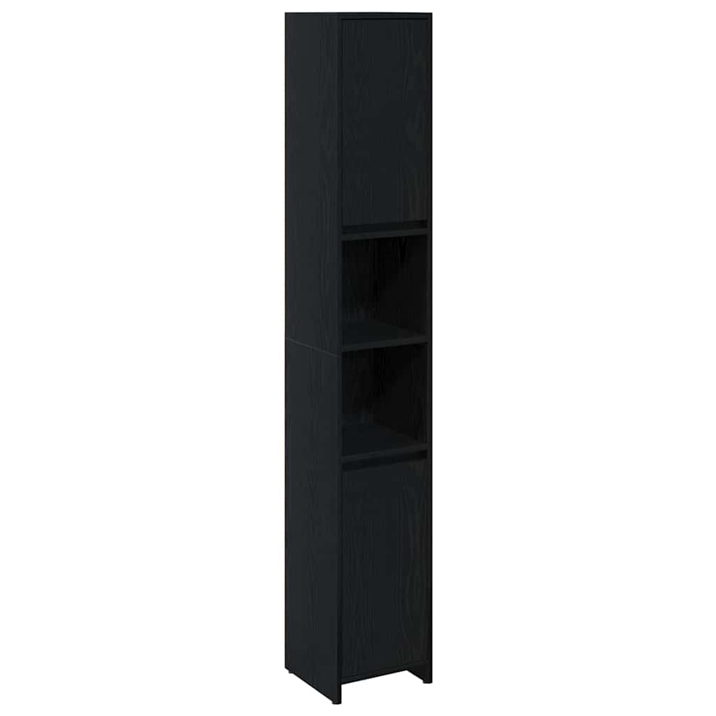 Kupaonski ormar Crni hrast 30 x 30 x 183,5 cm Konstruirano drvo