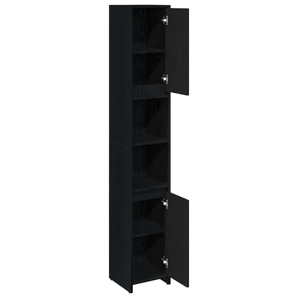 Kupaonski ormar Crni hrast 30 x 30 x 183,5 cm Konstruirano drvo