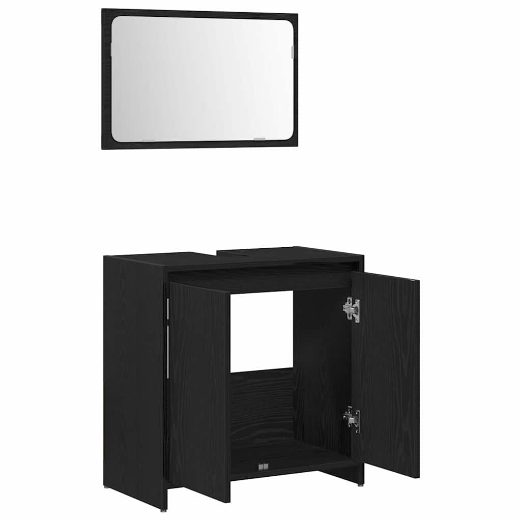 Kupaonski ormar Crni hrast 60 x 33 x 60 cm Konstruirano drvo