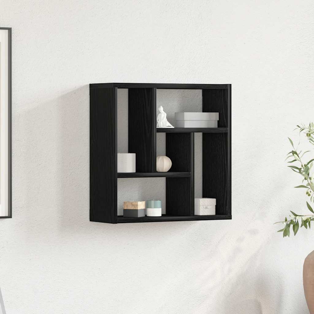Zidna polica crni hrast 45x16x45 cm inženjerski drvo