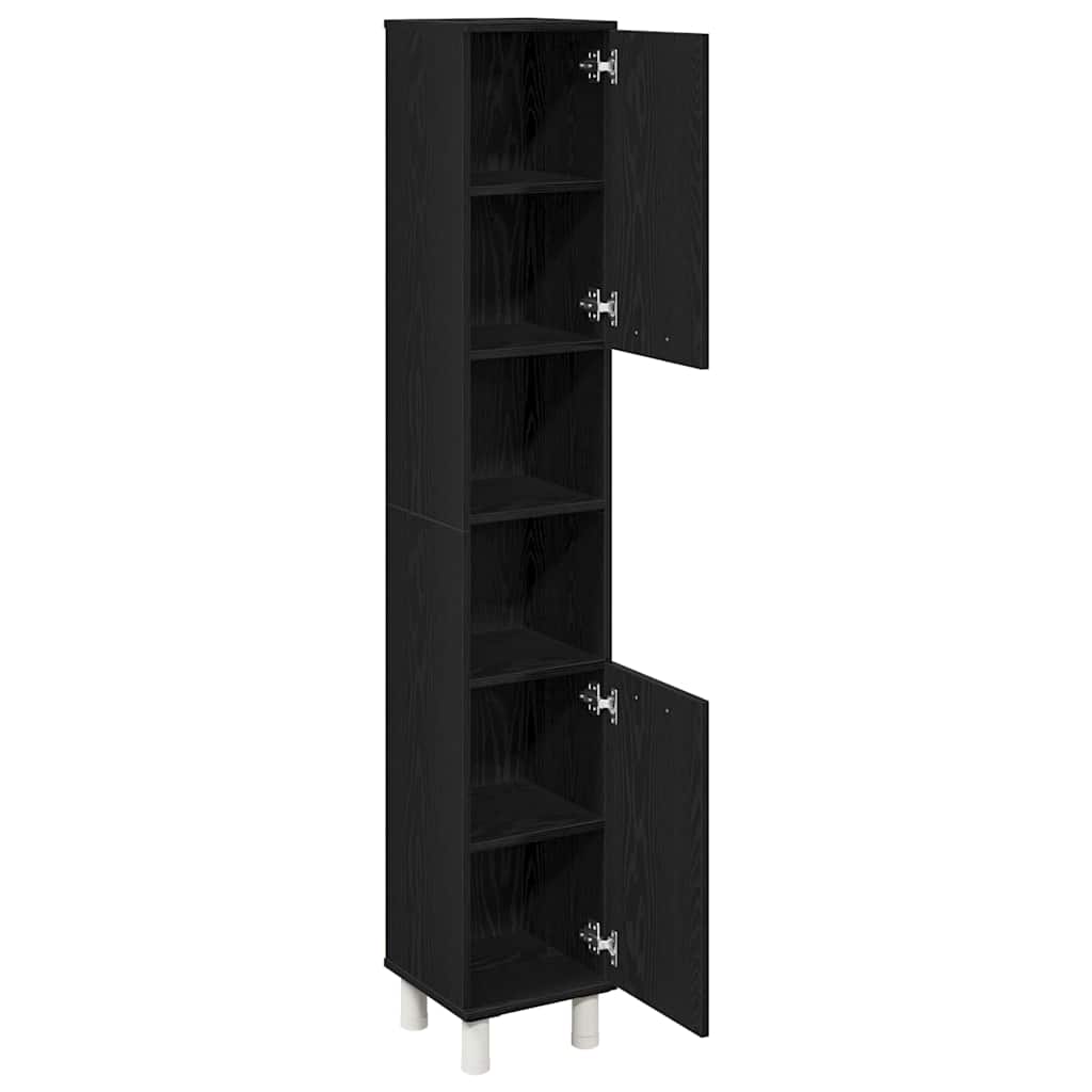 Kupaonski ormar Crni hrast 30 x 30 x 179 cm Konstruirano drvo