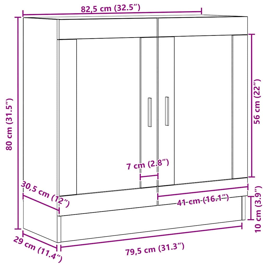 Ormarić za knjige Crni hrast 82,5 x 30,5 x 80 cm