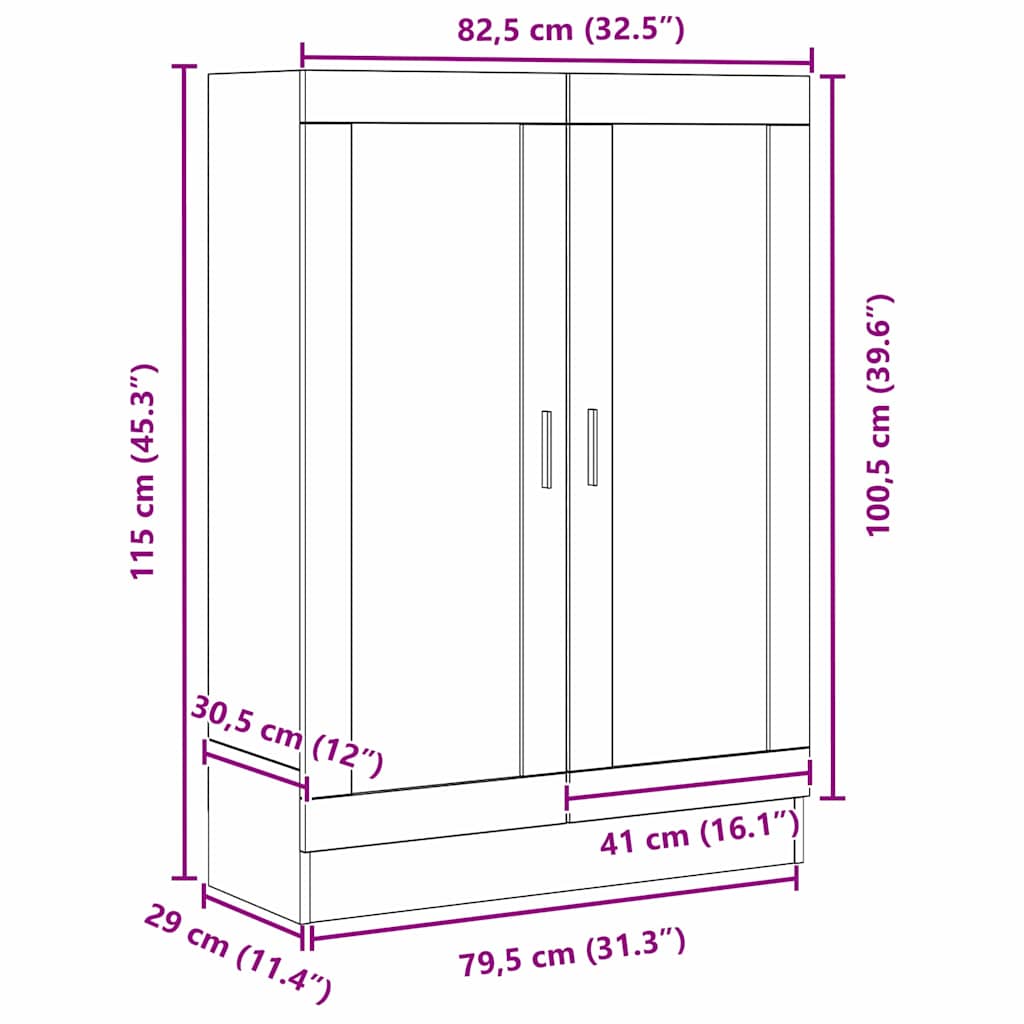 Ormarić za knjige Crni hrast 82,5 x 30,5 x 115 cm