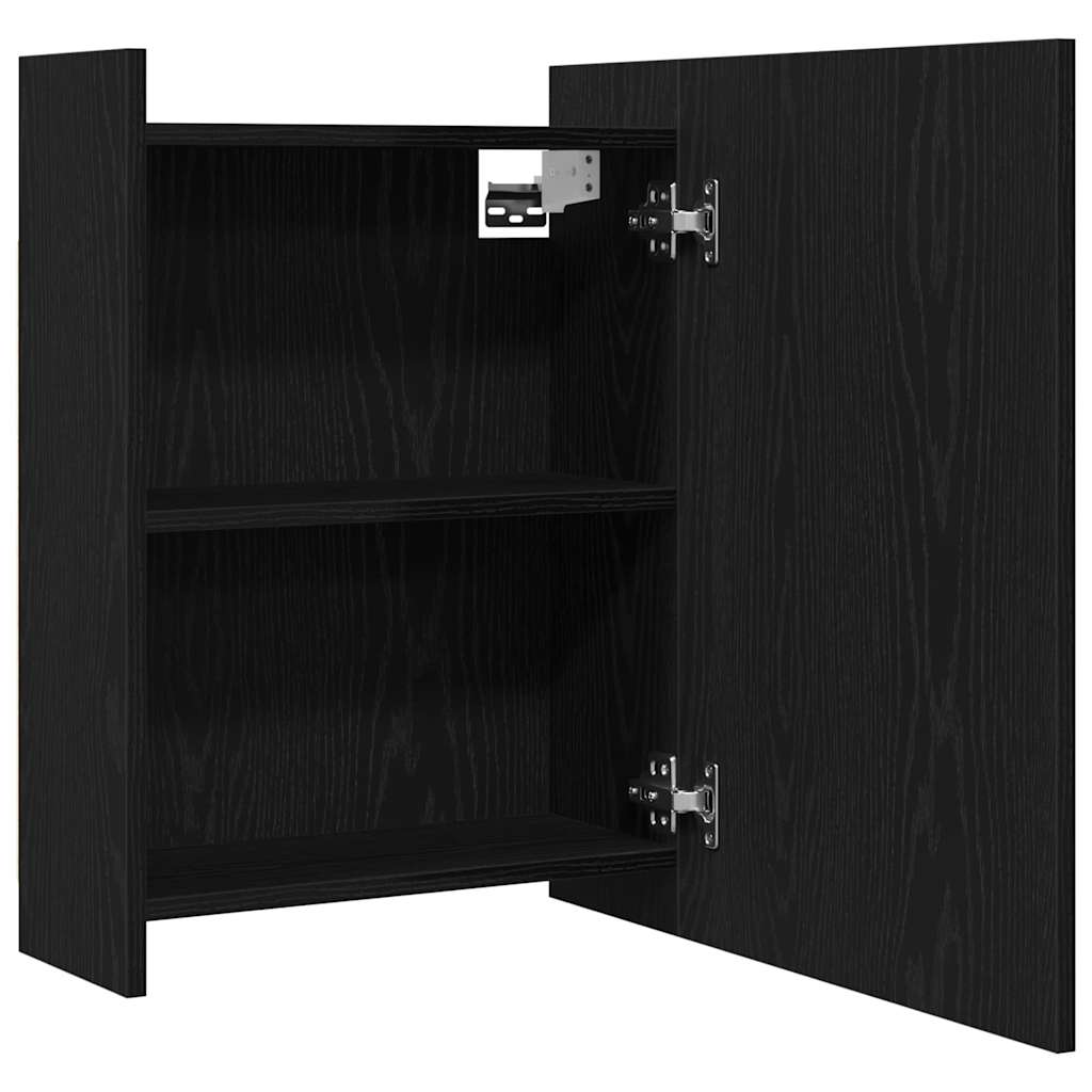 Kupaonski ormar s ogledalom Crni hrast 62,5 x 20,5 x 64 cm